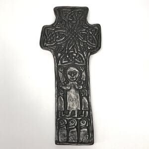 Wild Goose Studio Irish Bronze St. Patrick's Celtic Knot Cross Brutalist